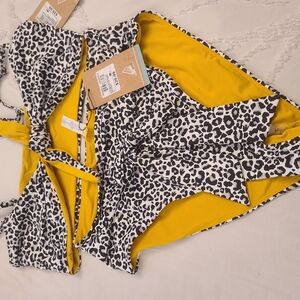Animal Print Bikini with Yellow Accents
